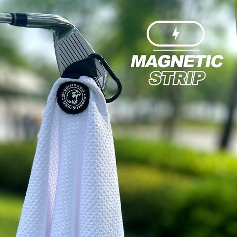Magnetic Golf Towel with Clip, Microfiber Waffle Design - Industrial Strength Magnet for Strong Hold to Golf Bags, Carts & Clubs - Red in Kuwait