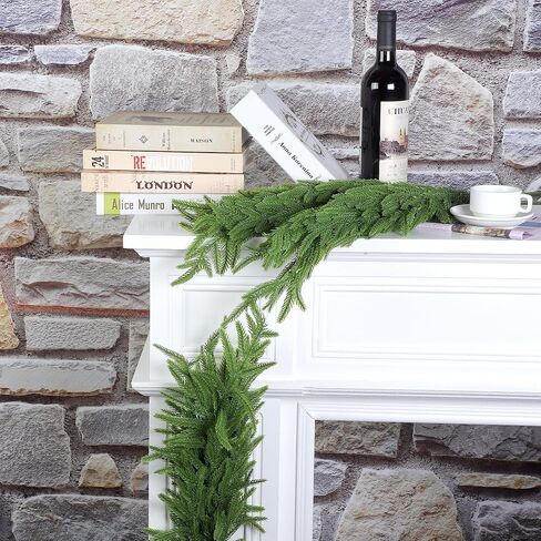 12 Pieces Christmas Norfolk Pine Branch 36 Inch Norfolk Pine Stems Artificial Norfolk Christmas Greenery Plants DIY Crafts Faux Pine Branches for Xmas Home Decor Garland Wreath Craft in Saudi Arabia