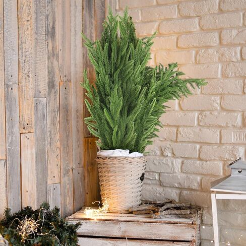 12 Pieces Christmas Norfolk Pine Branch 36 Inch Norfolk Pine Stems Artificial Norfolk Christmas Greenery Plants DIY Crafts Faux Pine Branches for Xmas Home Decor Garland Wreath Craft in Saudi Arabia