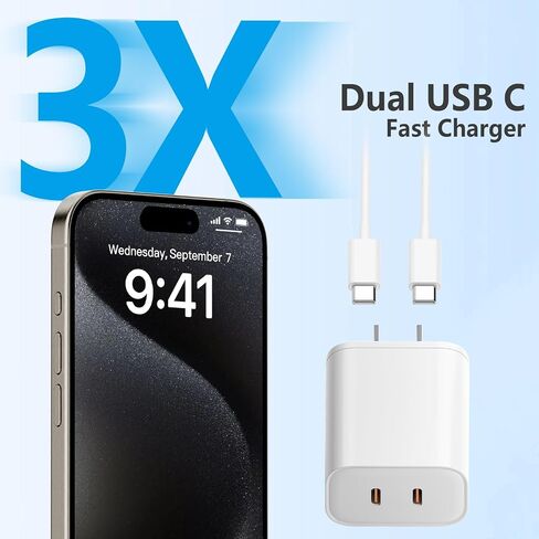 USB C Charger Block for Apple Watch,30W GaN USB-C Fast Charging Power Adapter Plug Brick Cube Compatible with iWatch Series Ultra/9/8/7/6/SE/SE2/5/4/3/2 and Compatible with iPhone iPad in Saudi Arabia