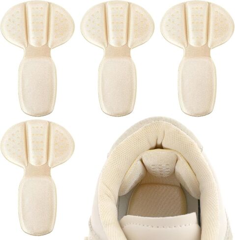 Heel Pads for Shoes Too Big, 4Pcs Mesh Adhesive Heel Grips Inserts for Boots, Loose Shoes, Reusable Heel Heel Cushion Pads for Women Men, Anti Blister Shoe Liners Heel Protectors(Black&Nude) in Saudi Arabia