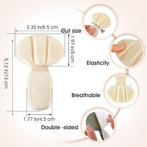 Heel Pads for Shoes Too Big, 4Pcs Mesh Adhesive Heel Grips Inserts for Boots, Loose Shoes, Reusable Heel Heel Cushion Pads for Women Men, Anti Blister Shoe Liners Heel Protectors(Black&Nude) in Saudi Arabia