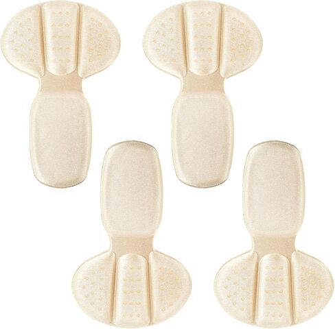 Heel Pads for Shoes Too Big, 4Pcs Mesh Adhesive Heel Grips Inserts for Boots, Loose Shoes, Reusable Heel Heel Cushion Pads for Women Men, Anti Blister Shoe Liners Heel Protectors(Black&Nude) in Saudi Arabia