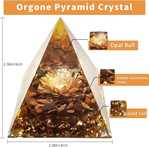 Orgone Pyramid Healing Crystals and Stones with Chakra Stones Flower of Life Orgonite Money for Positive Energy Promotes Wealth, Prosperity and attracts Success Lucky Love in Saudi Arabia