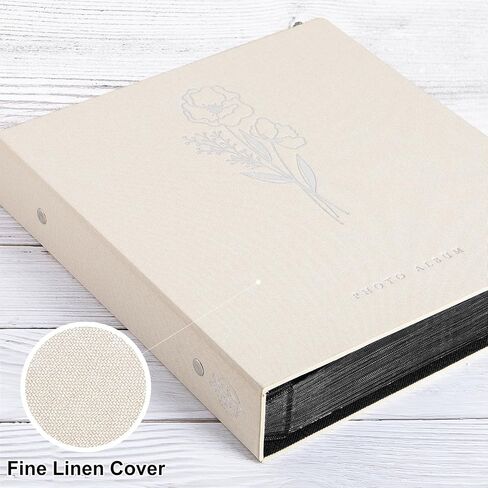 Lanpn Photo Album 12x12 100 Photos, Exquisite Linen Photo Book Sets, Each Album Holds 12 x 12 100 horizontal and vertical Pictures for Kids Boy Girls (Black) in Saudi Arabia