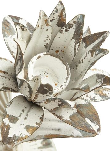 حامل شموع زهرة اللوتس الأبيض المتعثرة من SOFE، حاملات شموع مزرعة ريفية للشموع المدببة، حامل عصي الشموع الحديدية ديكور لغرفة المعيشة، غرفة الطعام، ديكور حامل شموع الموقد in Kuwait