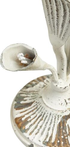 حامل شموع زهرة اللوتس الأبيض المتعثرة من SOFE، حاملات شموع مزرعة ريفية للشموع المدببة، حامل عصي الشموع الحديدية ديكور لغرفة المعيشة، غرفة الطعام، ديكور حامل شموع الموقد in Kuwait