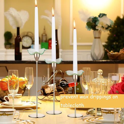 12 قطعة من شمع الشمع لشمعة Bobeches، واقيات تنقيط الشموع، واقي تنقيط الشمع، Bobeches لحاملي الشموع الزجاجية مع حافة مخددة (تصميم صدفي) in Kuwait
