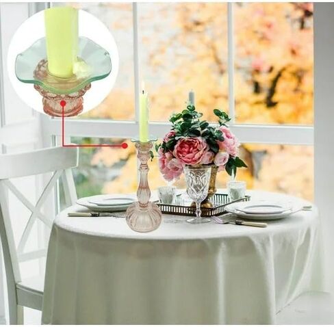 12 قطعة من شمع الشمع لشمعة Bobeches، واقيات تنقيط الشموع، واقي تنقيط الشمع، Bobeches لحاملي الشموع الزجاجية مع حافة مخددة (تصميم صدفي) in Kuwait