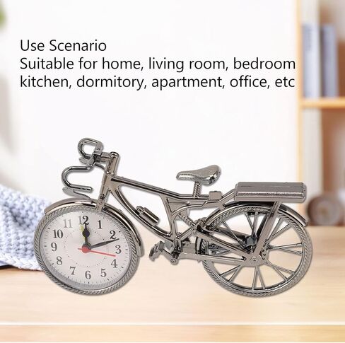 Yosoo Vintage Bicycle Clock, Unisex Desktop Alarm Clock, Analog Display, Motorbike Shape, Compact Size, Long Service Life in Saudi Arabia