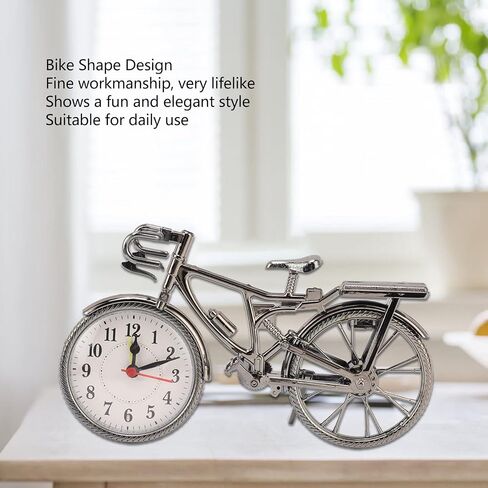 Yosoo Vintage Bicycle Clock, Unisex Desktop Alarm Clock, Analog Display, Motorbike Shape, Compact Size, Long Service Life in Saudi Arabia