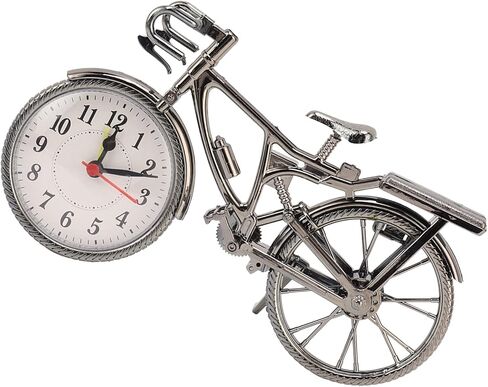 Yosoo Vintage Bicycle Clock, Unisex Desktop Alarm Clock, Analog Display, Motorbike Shape, Compact Size, Long Service Life in Saudi Arabia