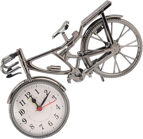 Yosoo Vintage Bicycle Clock, Unisex Desktop Alarm Clock, Analog Display, Motorbike Shape, Compact Size, Long Service Life in Saudi Arabia