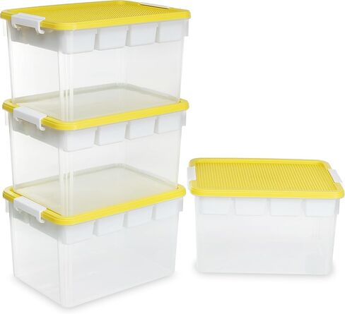 Citylife 17 QT Plastic Storage Box with Removable Tray Craft Organizers and Storage Clear Storage Container for Organizing Bead, Tool, Sewing, Playdoh, Grey in Saudi Arabia