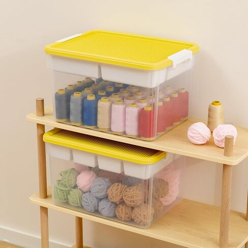 Citylife 17 QT Plastic Storage Box with Removable Tray Craft Organizers and Storage Clear Storage Container for Organizing Bead, Tool, Sewing, Playdoh, Grey in Saudi Arabia