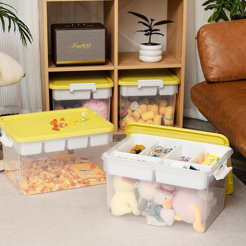 Citylife 17 QT Plastic Storage Box with Removable Tray Craft Organizers and Storage Clear Storage Container for Organizing Bead, Tool, Sewing, Playdoh, Grey in Saudi Arabia