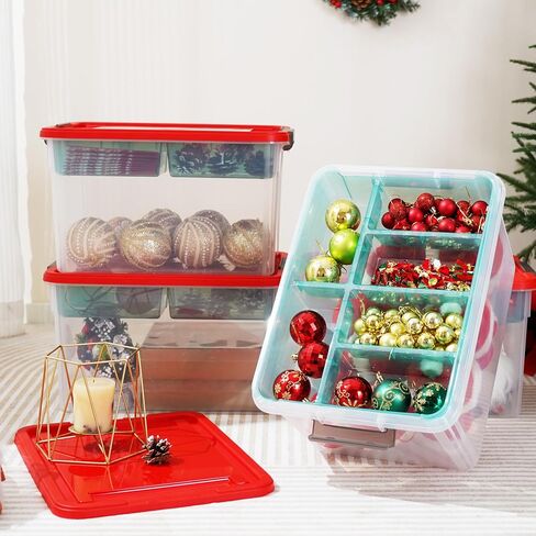 Citylife 17 QT Plastic Storage Box with Removable Tray Craft Organizers and Storage Clear Storage Container for Organizing Bead, Tool, Sewing, Playdoh, Grey in Saudi Arabia