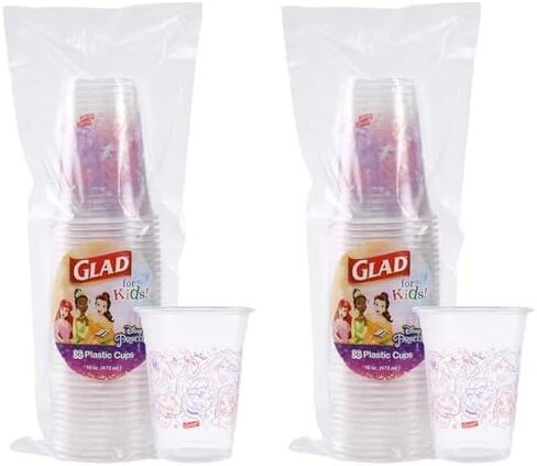 Glad for Kids Disney Princess “Magic is in All of Us" 9oz Paper Cups | Disney Princess Paper Cups, Kids Snack Cups | Kid-Friendly Paper Cups for Everyday Use, 9oz Paper Cups 24 Ct in Kuwait