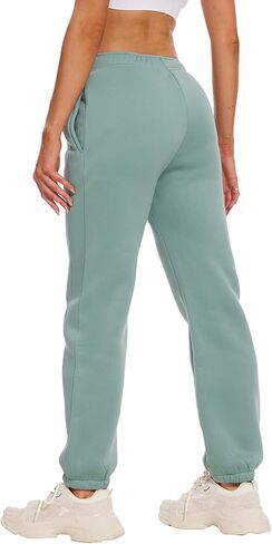 Women's High Waisted Sweatpants Fleece Fabric Workout Active Baggy Joggers Pants Yoga Lounge Pants 2024 Fall Fashion in Saudi Arabia