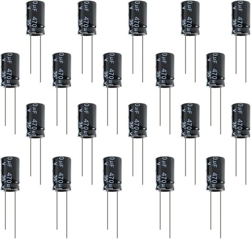 Aluminum Electrolytic Capacitor Kits 35v 470uF 10x17mm Radial Leads DIP Capacitors for Electrical Repair/Arduino/DIY etc. 20Pcs in Saudi Arabia