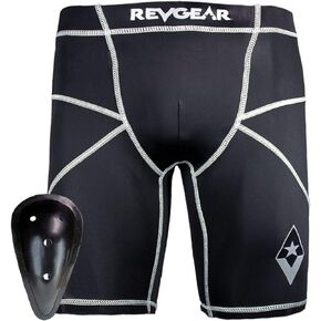 Revgear X13 Compression Short & Cup | Great Protection for All Martial Arts | Invisible Inner Cup Pocket Design (Unisex Size)