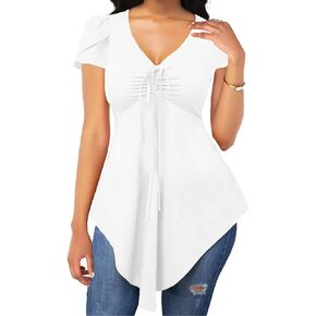 Women's Long Sleeve Peplum Tops Sexy Mock Neck Keyhole Flowy Casual Elegant Tunic Tops Blouse Shirts