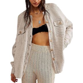 سترة Freyhem النسائية ذات الحجم الكبير من نسيج الوافل وسترة كشفية واحدة للصديق بأزرار سفلية وأكمام طويلة دولمان in Kuwait