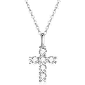 Forever Fervent CZ Pave Cross Necklace | Christian Charm Jewelry | Religious Gift | Hypoallergenic Core & Polished Finish