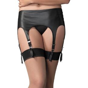 Leg Avenue Women's Matte Rubber Look Six Garter Belt