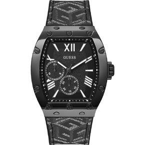 GUESS Men's 43mm Watch - Black Strap Black Dial Black Case