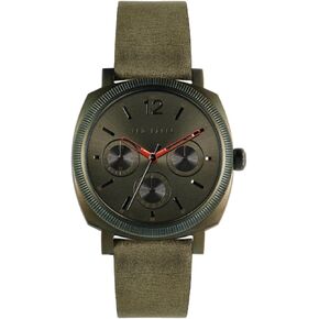 Ted Baker Caine Multifunction Green Leather Strap Watch (Model: BKPCNF1029I)