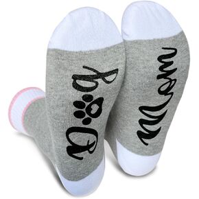 Ziyouza Dog Mom Socks, Gift for Dog Pet Owner, Dog Mother, Dog Mama, Dog Lovers, Puppy Lovers, Novelty Gift for Thanksgiving Christmas Birthday Mother's Day, 1 Pair-36