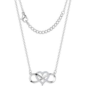 Gold Infinity Heart Necklace Dainty Gold Plated Pendant Necklace Suitable Gold Silver Infinity Necklaces for Women Girls Girlfriend