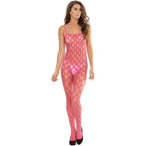 Coquette international Women's Bodystocking, Neon Pink, One Size