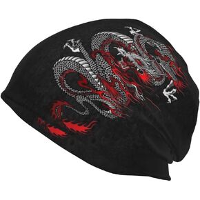 Dragon Slouchy Beanie Cap Knit Hat Cool Beanie Winter Hats Men Skull Cap Slouchy Elastic Hat Headwraps