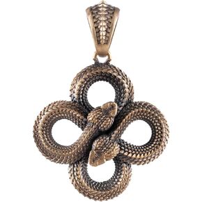 COPPERTIST.WU Double Snake Pendant Necklace Viper Animal Serpent Lucky Pendant Necklace Gothic Jewelry Gift for Men Women(Chain not included)