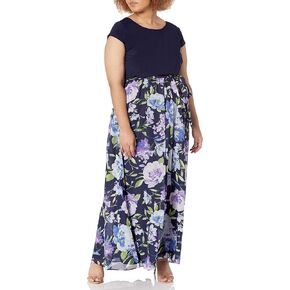 S.L. Fashions Women's Plus Size Floral Maxi Dress-Closeout
