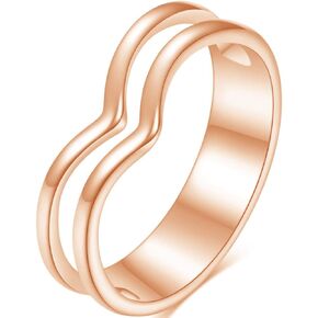 Jude Jewelers Stainess Steel Double Chevron Style Promise Statement Anniversary Wedding Band Ring