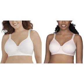 Vanity Fair Women's Beauty Back Full Figure Wirefree Bra (71380-Fashion Colors), 2 Pack-White/Quartz, 42DD