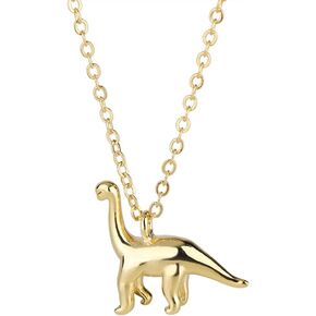 Izpack Cute Dinosaur Pendant Necklaces for Women Teen Girls Plant Eater Brontosaurus T-Rex Animals Charm Drop Silver Plated Chain Link Choker Necklace Minimalist Jewelry Gifts