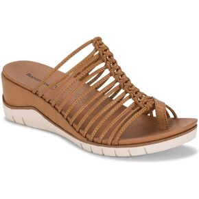 BareTraps Womens Cambry Slides Flat Strappy Sandals Tan 10 Medium (B,M)
