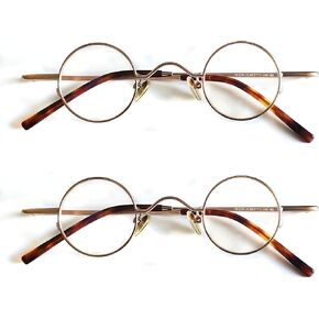 krlanhx Small Gold Round Stainless Women Men Glasses with demo lens ultralight