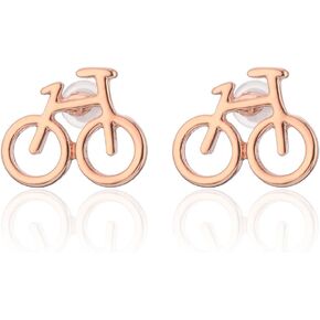 Stud Earring for Women,Bicycle Earring Stud Girl Silver Dangle Earring Small Stainless Steel Earring
