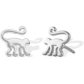 Boma Jewelry Sterling Silver Monkey Stud Earrings