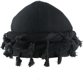 Turban for Men Halo Head Wraps Durag with Twisted Straps Elastic Satin Lined Turban for Black Half Turban Scarf Tie