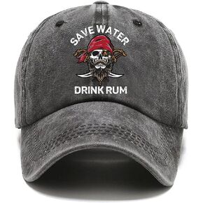 Pishovi Save Water Fun Distressed Washed Black Baseball Cap, Vintage Adjustable Cotton Cap, Funny Retirement Gift for Man, Christmas Birthday for Dad Grandpa