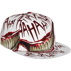 Funny Hahaha Unisex 3D Printing Classic Baseball Cap Snapback Flat Bill Hip Hop Hats Black