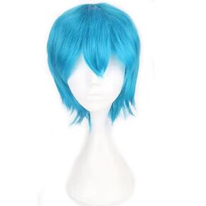 Kediciz Unisex Anime Short Natural Black Cosplay Wig With Bangs Heat Resistant Hair for Women Mens Boys Party Halloween Costume + Free Cap