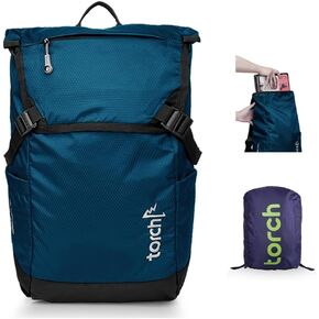 torch Small Backpack For Men Women 19L - Lightweight Backpack for Men Fits 15.6 Inch Laptop with Rain Cover Vintage Daypack For Travel, Work, College - Sinpo (Black)