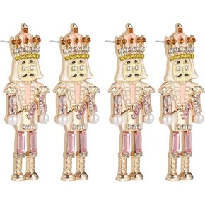 ABOOFAN 2 Pairs Nutcracker Earrings Cute Earrings for Women Winter Earrings Teenage Girl Earrings Christmas Stud